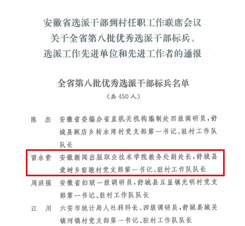 我院选派干部雷永青荣获“全省第八批优秀选派干部标兵”称号1.png